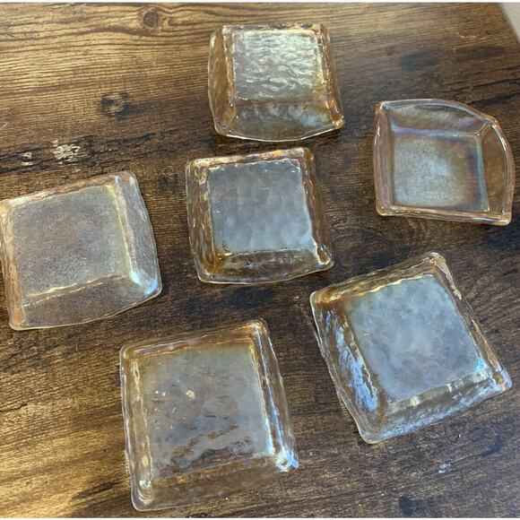 Monna Glass Designer Hand Blown Hand Made Turkish Small Dishes Amber - Picture 5 of 9